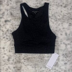 Black Leopard Print Sports Bra